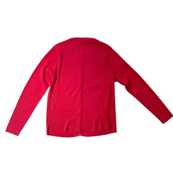 NWOT Coldwater Creek, red Cardigan, Size M, Button up 70% Silk Blend Sweater NEW - Picture 2 of 8
